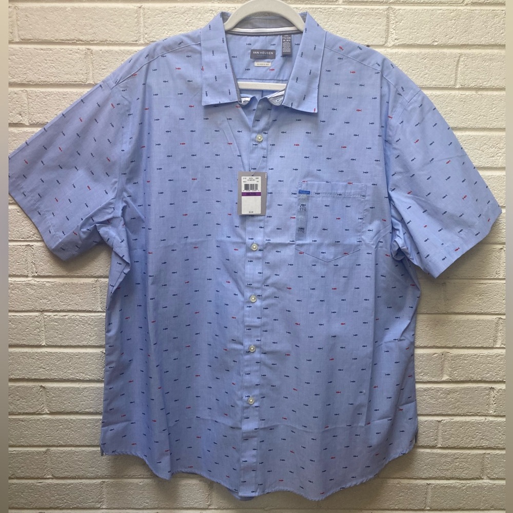 NWT Mens XXL Van Heusen short sleeve button down
